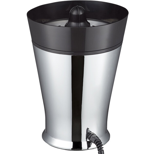 A silver and black Sunkist SSJ-A1 commercial juicer on a counter.