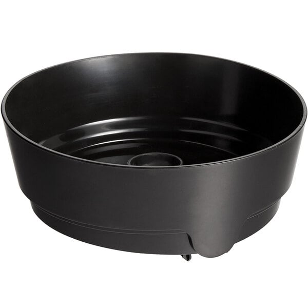 a black bowl with a white background