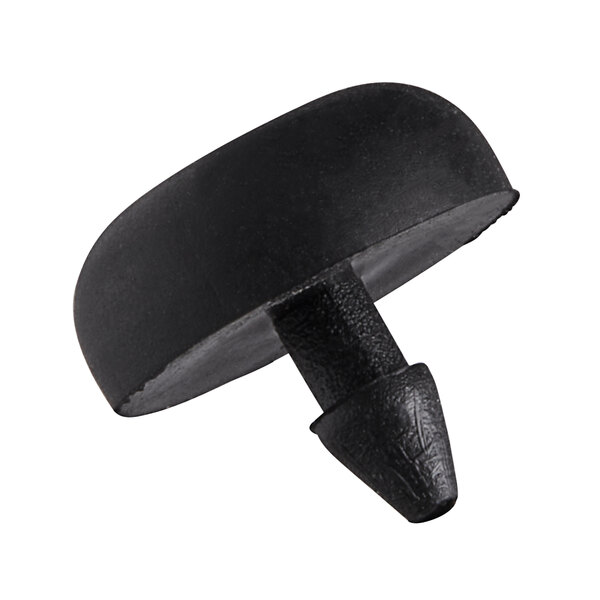 A black rubber spout plug with a metal tip.