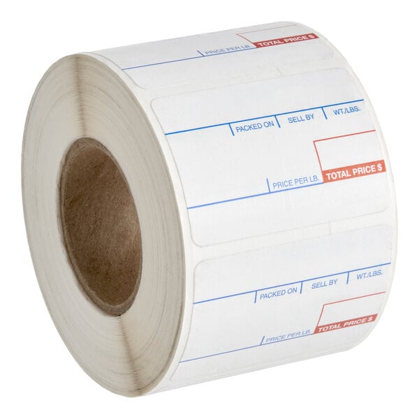 PointPlus White Pre-Printed Permanent Direct Thermal Label Equivalent to Cardinal Detecto 6600-3001 - 700/Roll