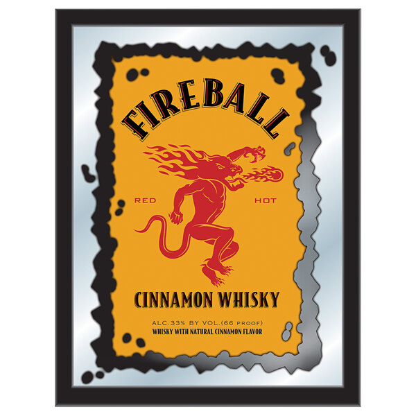 Holland Bar Stool Fireball Whiskey Logo Mirror 17 X 22