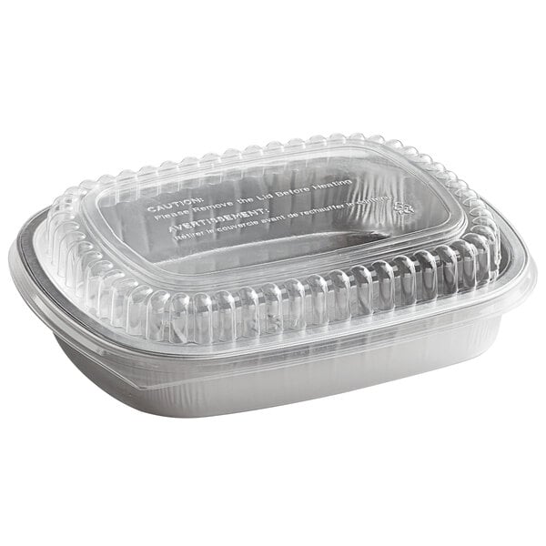 Choice Ovenable Take & Bake Large Foil Takeout Pan w/ Lid