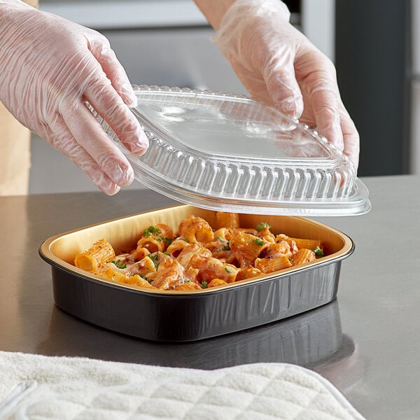 Choice Ovenable Take & Bake Large Foil Takeout Pan w/ Lid