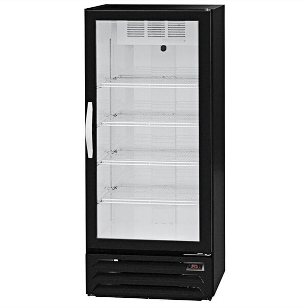 A Beverage-Air black glass door merchandiser.