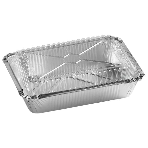 3 Compartment Oblong Take-Out Foil Pan w/Dome Lid Combo Pack 250