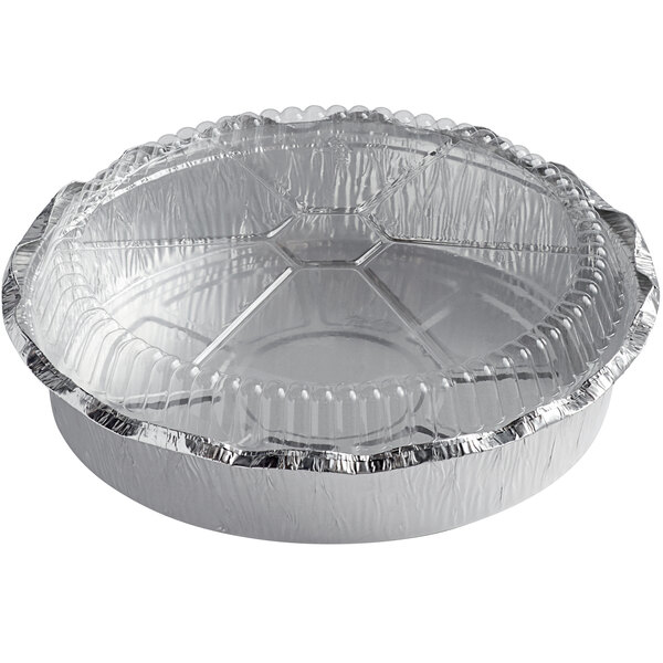 9" Round Foil Cake Pans With Clear Dome Lids | 500 Sets Handi-Foil Take-Out Containers