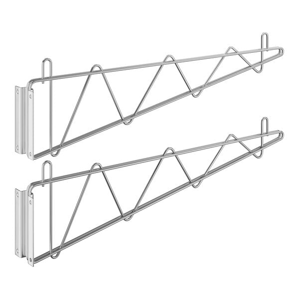 A pair of Regency metal wall mounting brackets with hooks.