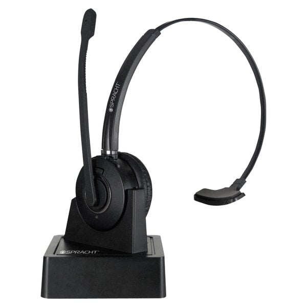 a black headset with a microphone