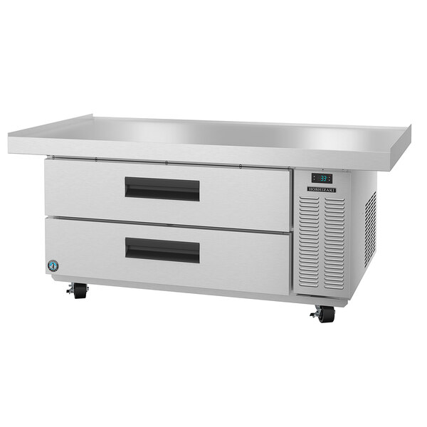 A white rectangular Hoshizaki chef base with two drawers.