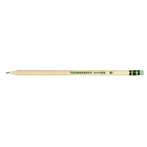 a pencil with a green eraser