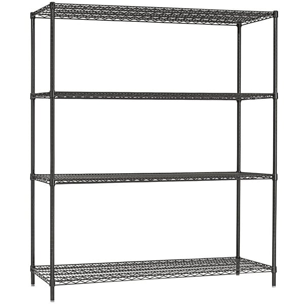 Black Anthracite Steel Wire Shelving, 6 Foot Wire Shelving