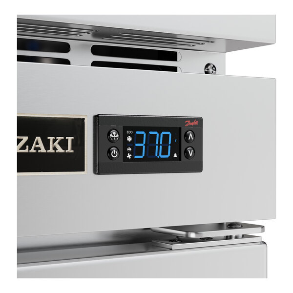 The digital display and buttons on a Hoshizaki reach-in refrigerator.