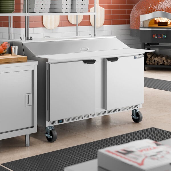 Beverage-Air SPE60HC-16C Elite Series 60" 2 Door Cutting Top Refrigerated Sandwich Prep Table with 17" Deep Cutting Board