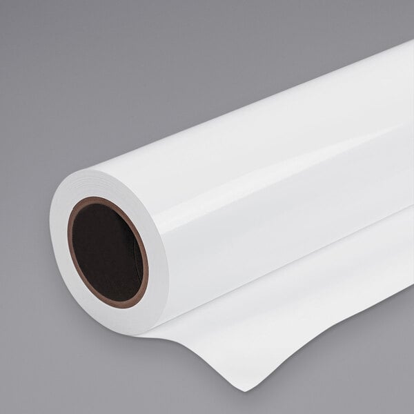 A roll of Epson glossy white photo paper.