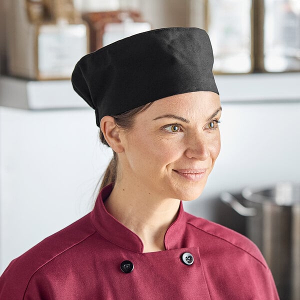 Uncommon Chef Black Customizable Chef Skull Cap / Pill Box Hat 0156C