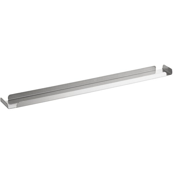 An Avantco stainless steel refrigeration pan divider bar with two white strips.