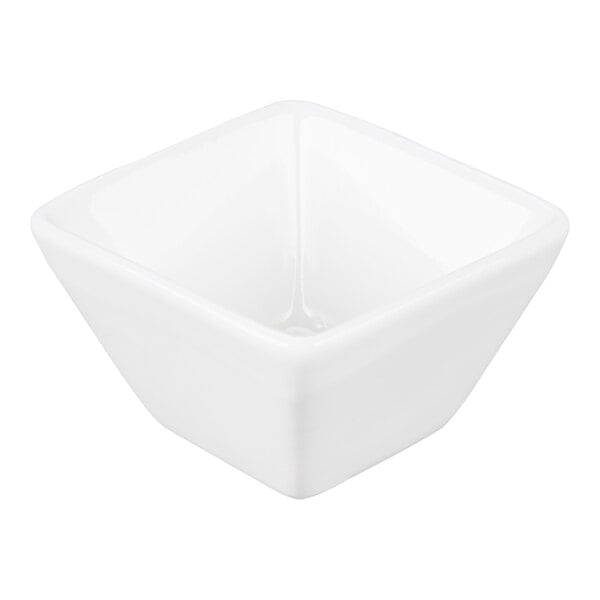 American Metalcraft CSC15 1.5 oz. White Square Porcelain Sauce Cup - 12/Case