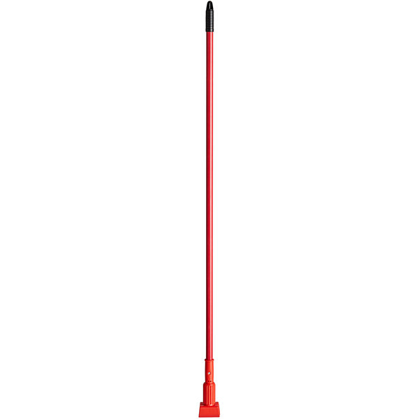 Carlisle 36947505 60" Red Fiberglass Jaw Style Mop Handle with Plastic Head