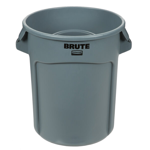 Rubbermaid Trash Can Garbage Container Waste Bin Lid Brute 20 Gallon Grey Round 