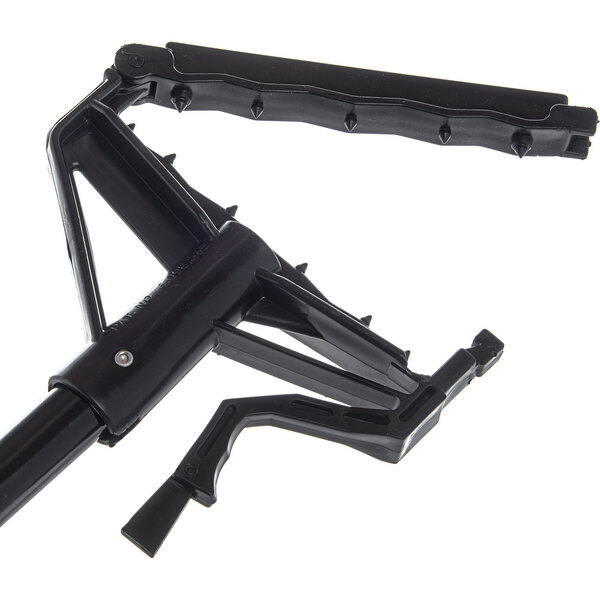 A black Carlisle Sparta mop handle with black plastic handles.