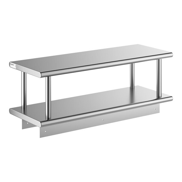 Regency 16-Gauge Type 304 Stainless Steel Pass-Through Shelf with Overshelf - 18" x 48"