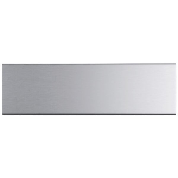A silver rectangular Regency stainless steel pass-through shelf.