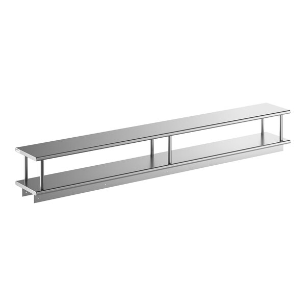 Regency 16-Gauge Type 304 Stainless Steel Pass-Through Shelf with Overshelf - 18" x 132"