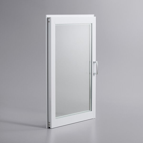 A white door with a glass door.