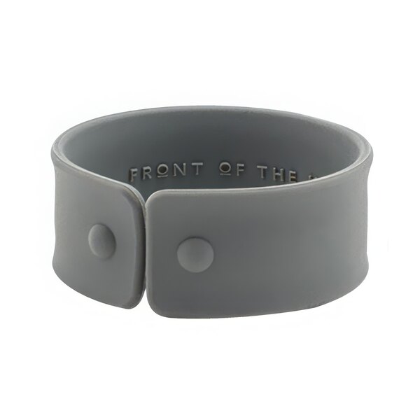 A white circle with grey writing reading "Drinkwise" on a white surface.