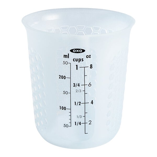 OXO 11161100 Good Grips 1 Cup Squeeze & Pour Translucent Silicone Measuring Cup