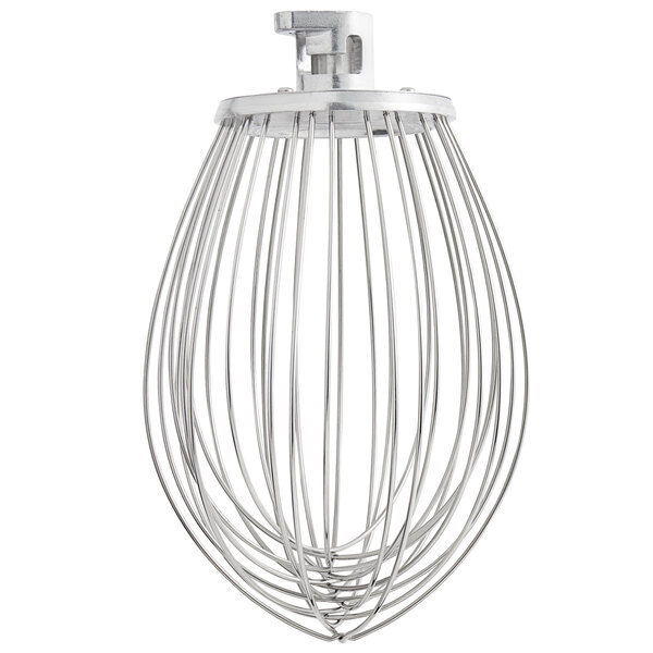 A MainStreet Equipment wire whip for a Galaxy Mixer with a metal handle.