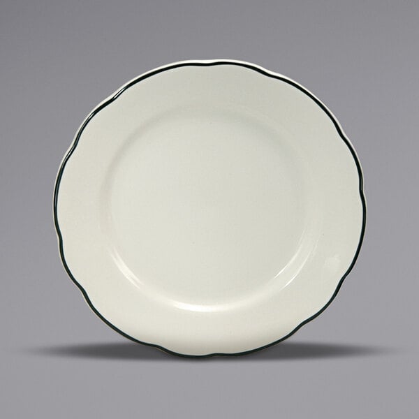 a white plate with a circular edge