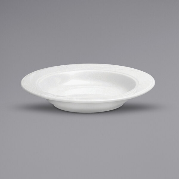 Oneida Buffalo R4510000740 oz. Bright White Embossed Medium Rim Deep Soup Bowl - 24/Case
