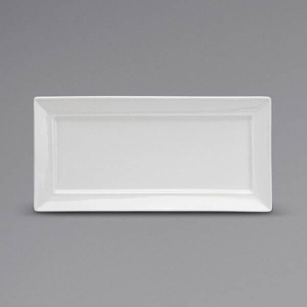 A white rectangular Oneida Buffalo porcelain platter.