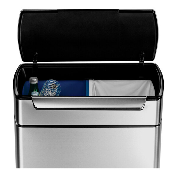 SimpleHuman Dual offers Compartment Rectangular Trash Can - Brushed Stainless Steel