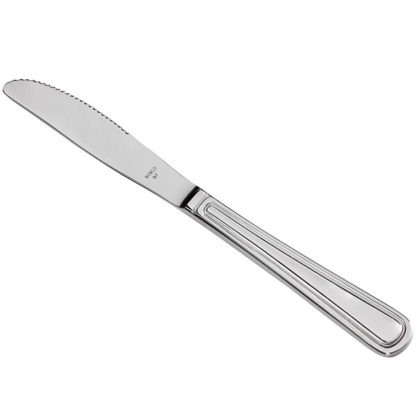 a silver knife with a handle