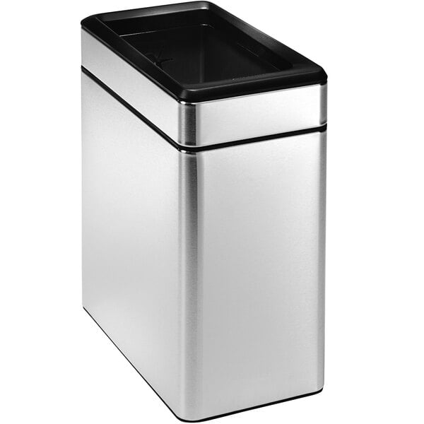 simplehuman CW1225 2.6 Gallon / 10 Liter Brushed Stainless Steel Slim ...