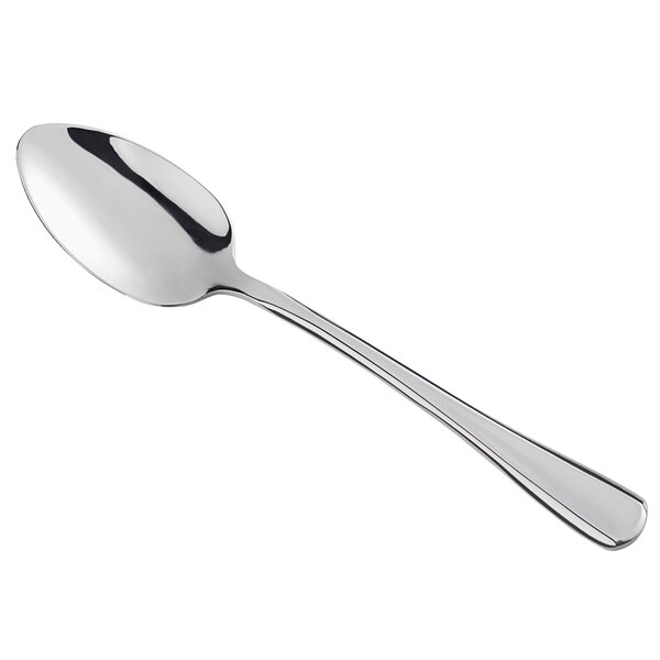 a silver spoon on a white background