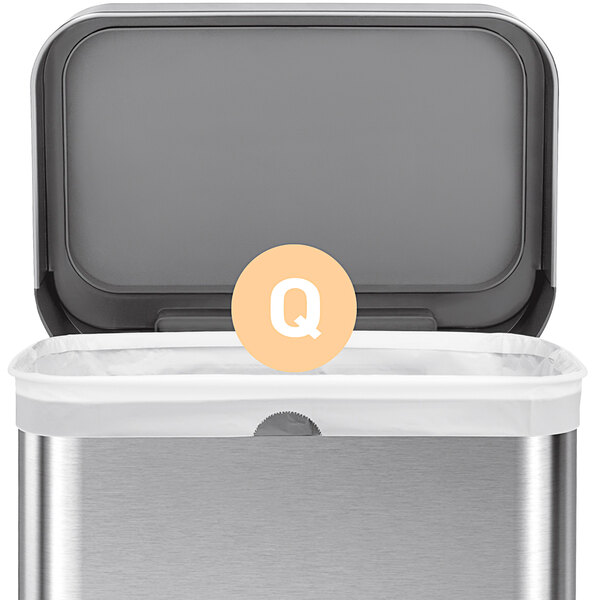 a white letter in a circle