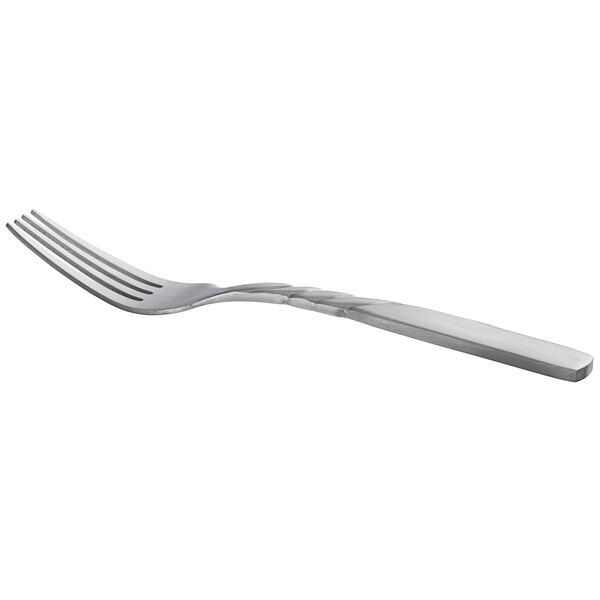 A World Tableware stainless steel salad fork with a twist design on the handle.