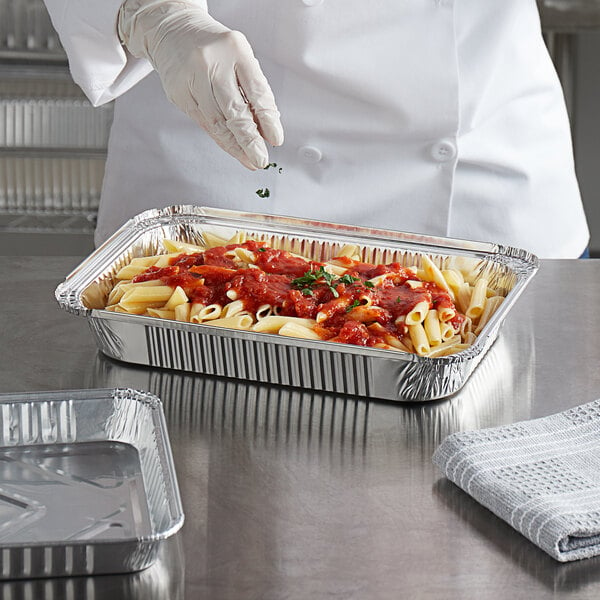 Choice 1 1/2 lb. Oblong Shallow Foil Take-Out Container - 500/Case