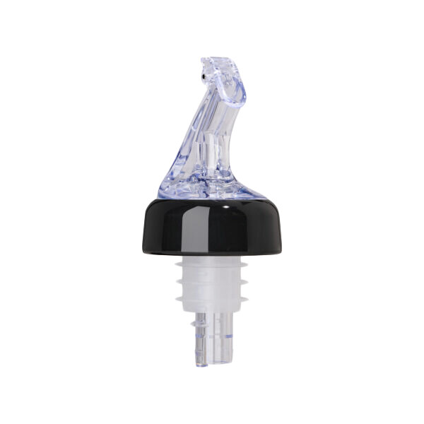 Precision Pours 999 CL C/F Crystal Clear Free Flow Liquor Pourer with Collar and Fliptop - 12/Pack