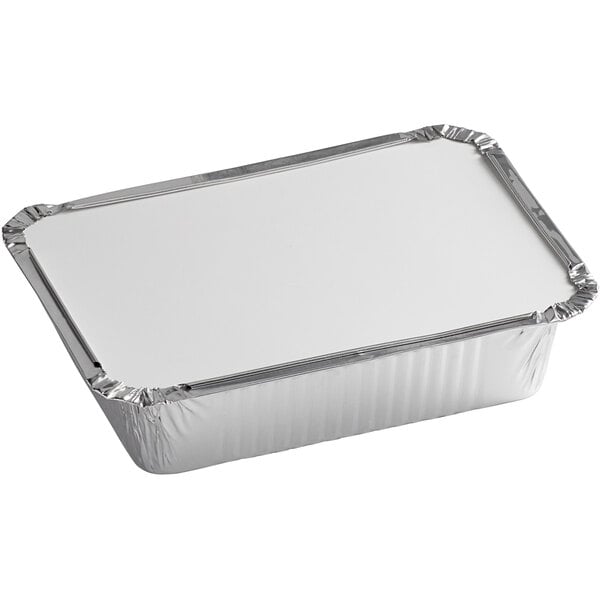 13 x 9 x 1.5 4 lb.Oblong Aluminum Pans with Flat Foil-Covered