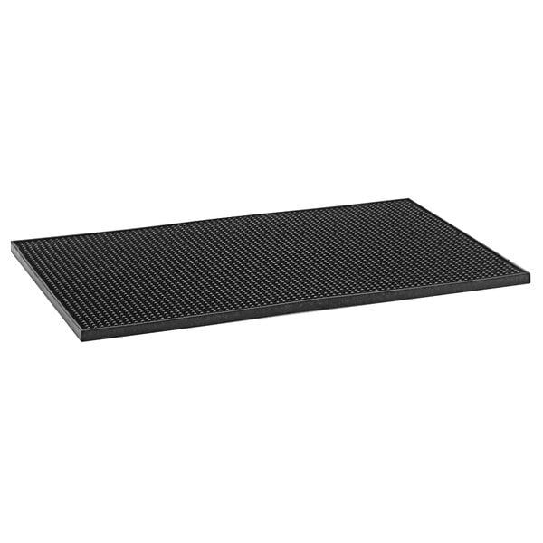 a black rectangular mat with holes