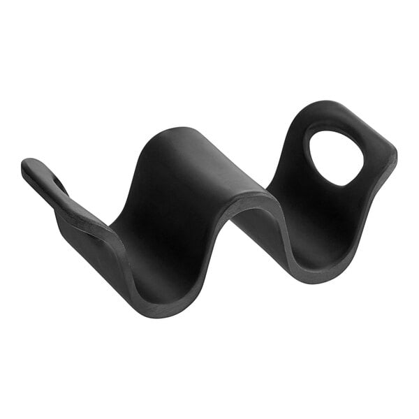 A Tablecraft black plastic Taco Taxi with 1 or 2 compartments.