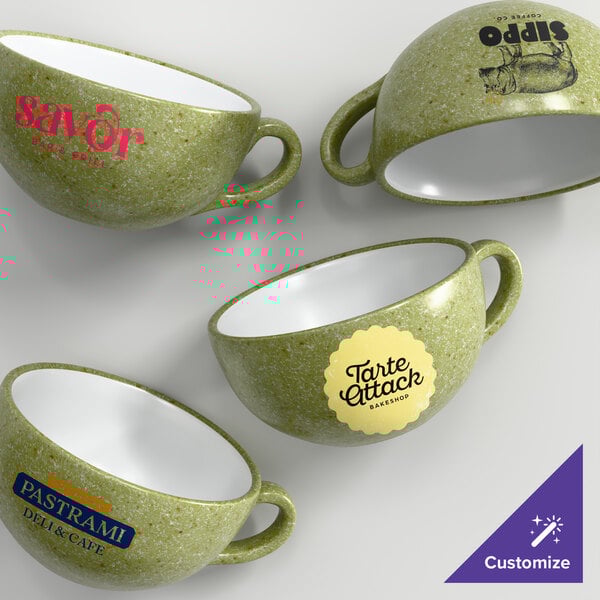 Acopa Embers 10 oz. Moss Green Matte Stoneware Cup - 24/Case