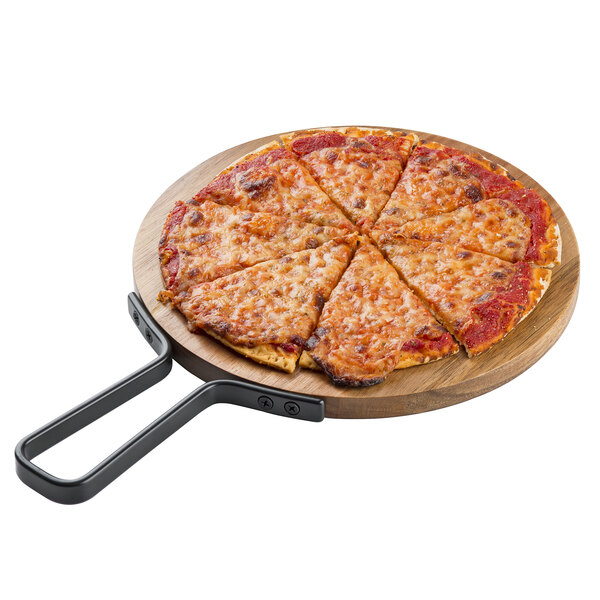 a slice of pizza on a wooden surface