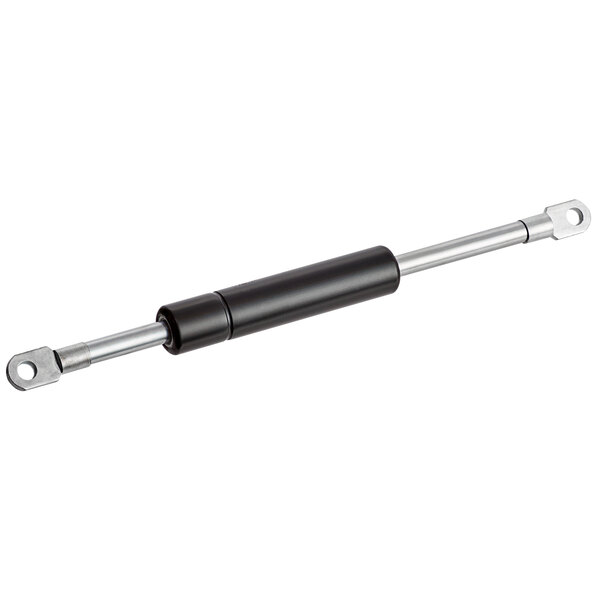 A black metal and silver metal cylinder with a black cap.