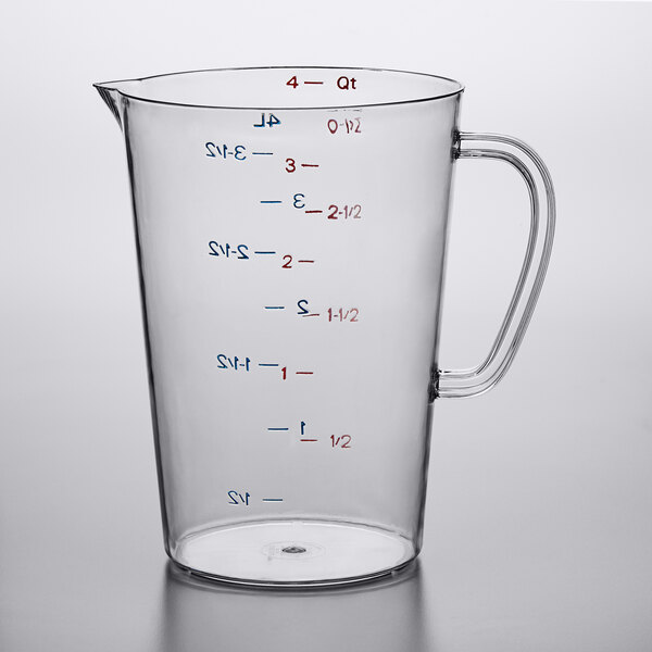Commercial Measuring Cup, 4-Cups/1-Quart, 1-L/ 1000 mL, High Temperature,  Clear