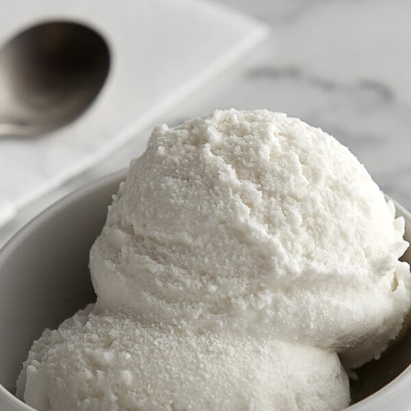 a close-up of a bowl of ice cream